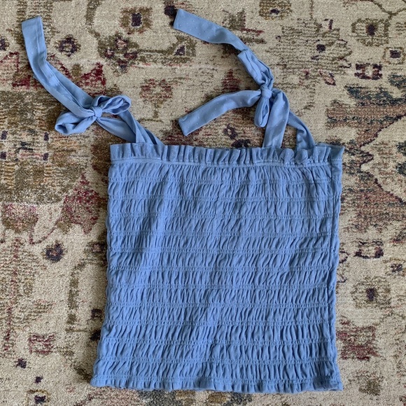 Anthropologie Blue Smocked Cami - Picture 8 of 9